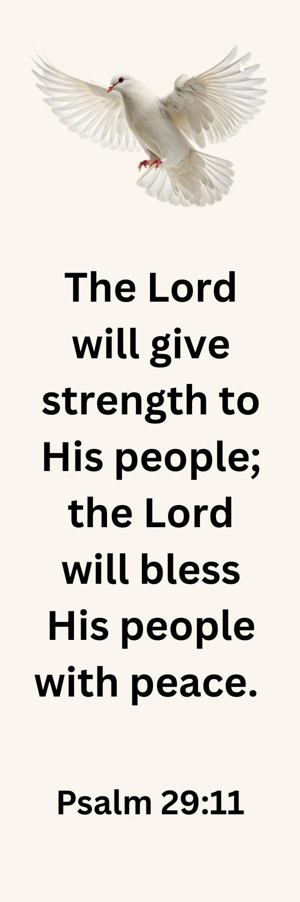 Psalm 29:11 Christian Bookmark – Strength & Peace Bible Verse