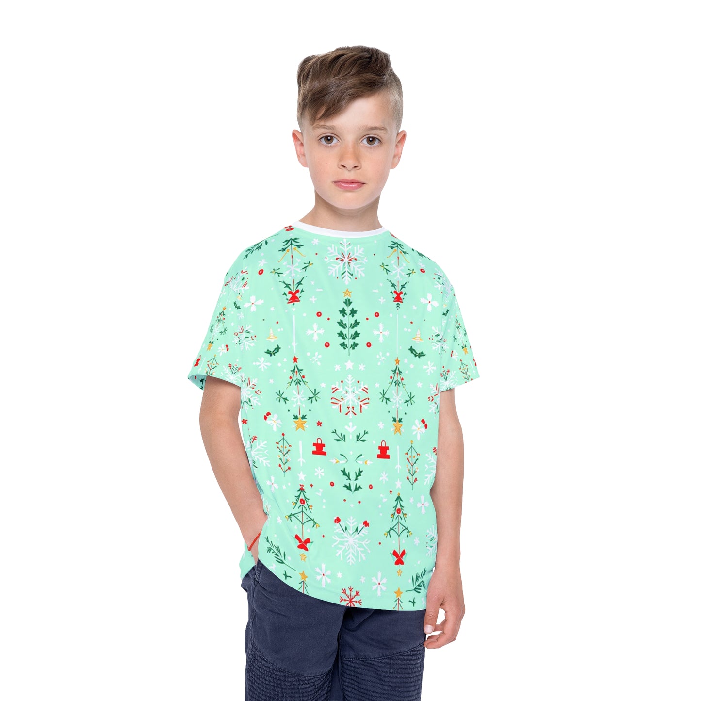 Festive Winter Wonderland Kids T-Shirt - Cozy Holiday Wear