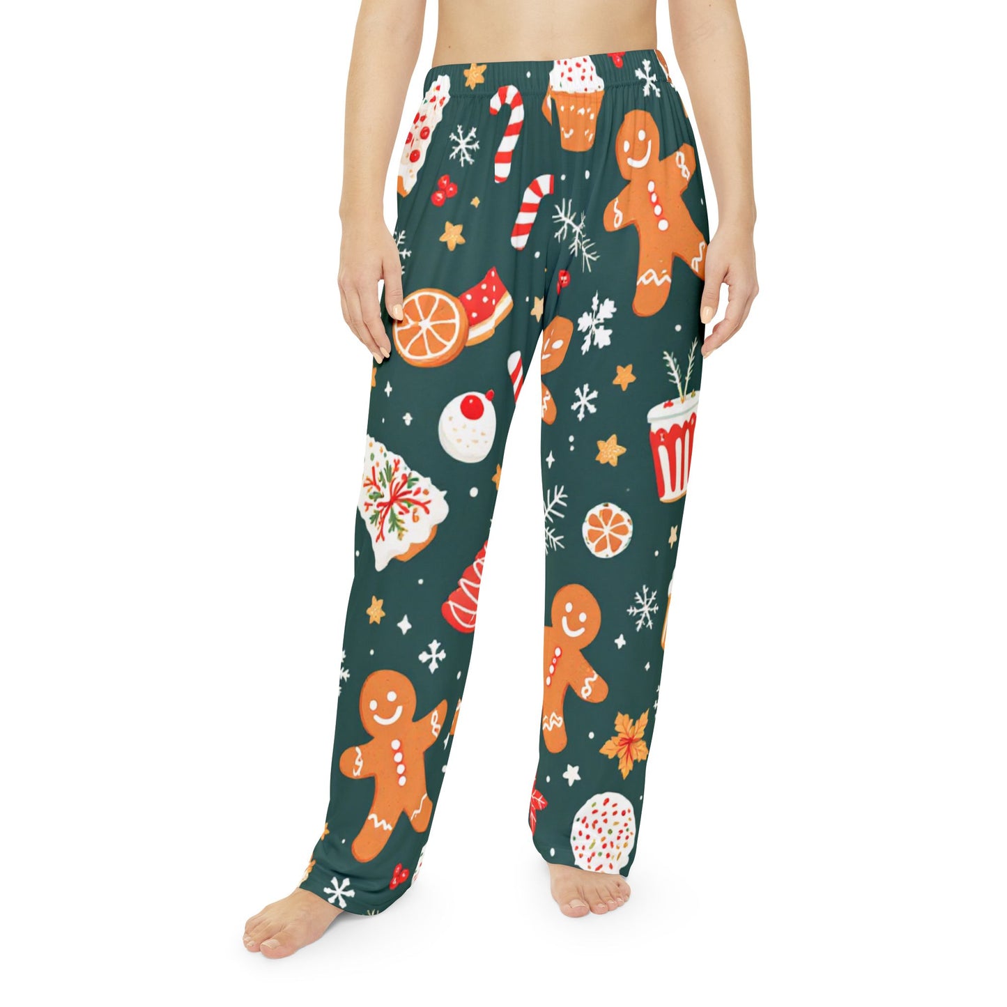 Holiday Treats Women's Pajama Pants - Gingerbread & Sweets Delight