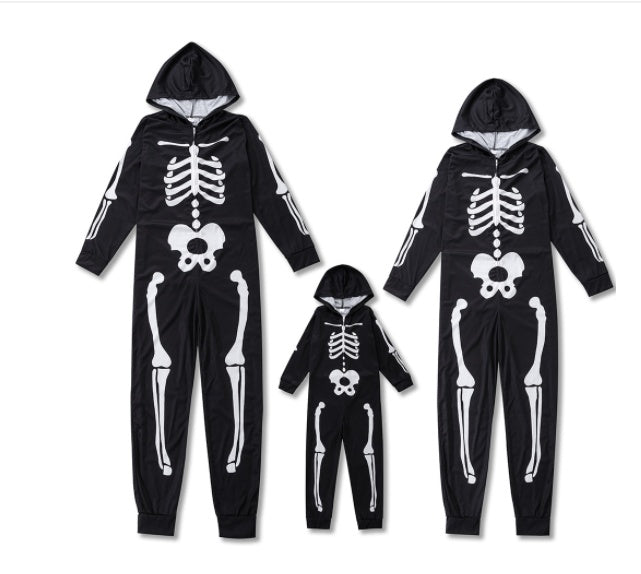 Halloween Family Pajamas Skeleton One Piece Suit