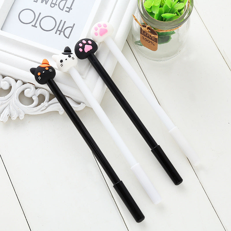 Cute Cartoon Black White Cat Ink Pen