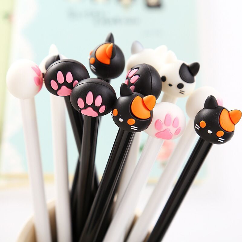 Cute Cartoon Black White Cat Ink Pen