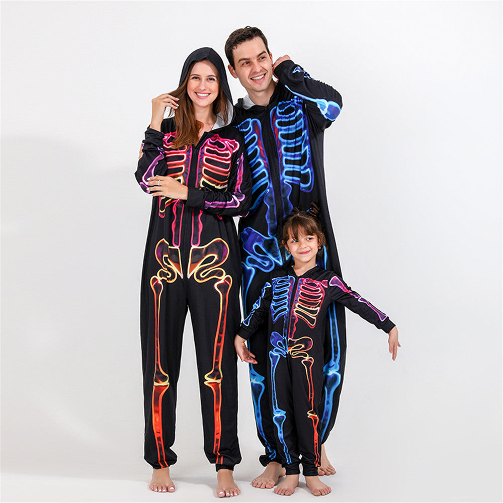 Family Skeleton Pajamas Halloween Set