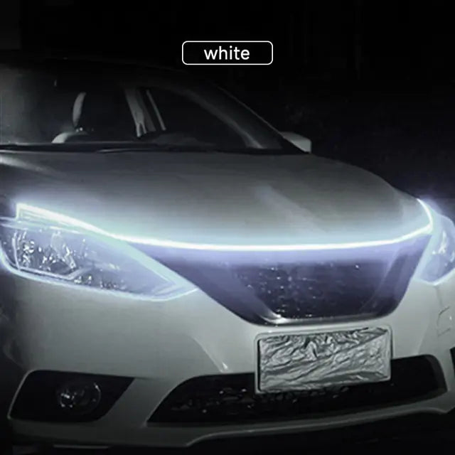 Scan Starting LED Light - Dynamic, Waterproof Car Hood Light Strip for Safety