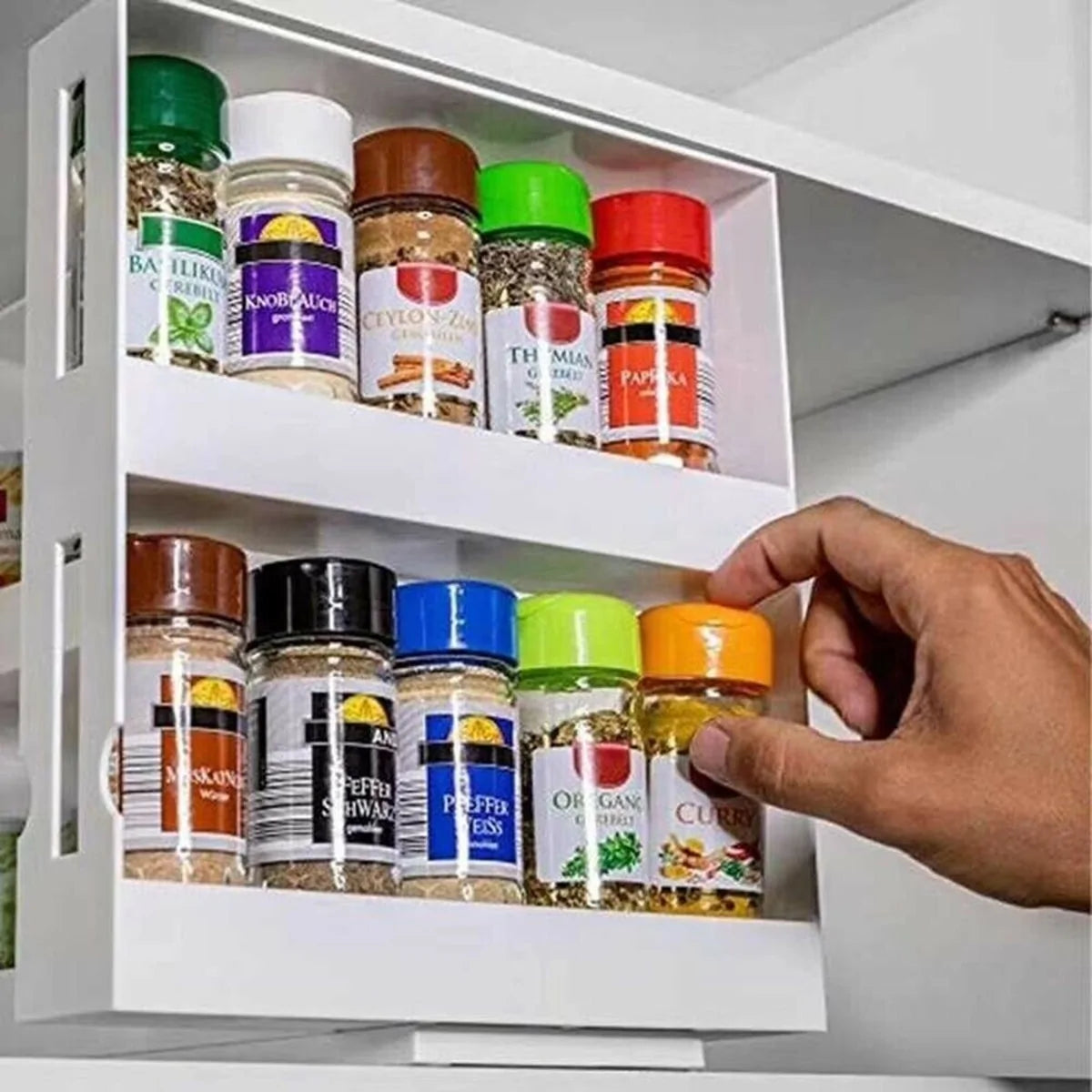 Double Layer Rotating Spice Rack: Organize Your Spices with Ease