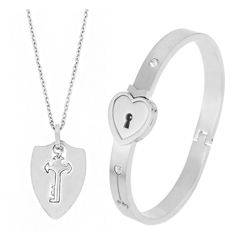 Couple Love Lock, Bracelet, Key Set, Necklace