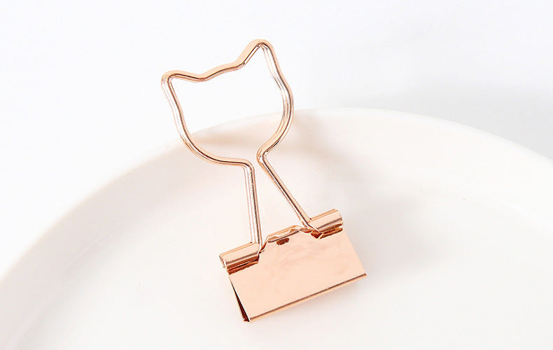 Gold Small Clip Office Style Long Tail Metal