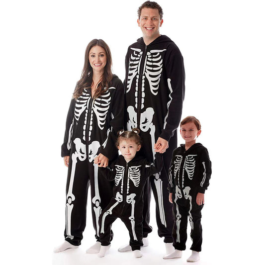 Halloween Family Pajamas Skeleton One Piece Suit