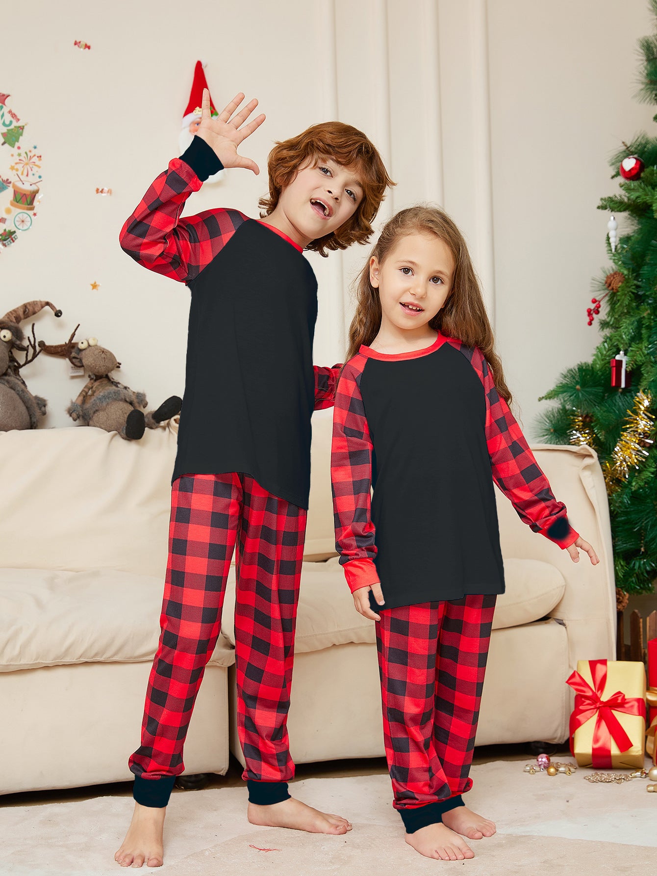 Plaid Printed Family Pajamas