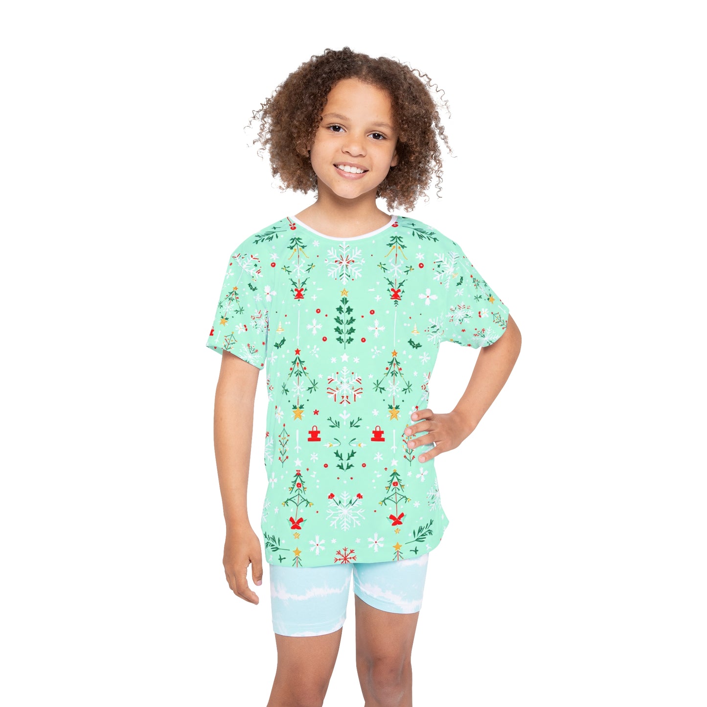 Festive Winter Wonderland Kids T-Shirt - Cozy Holiday Wear