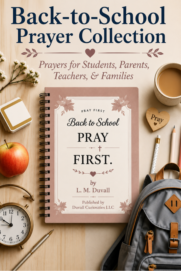 Back-to-School Prayer Collection cover featuring printable Christian prayers for the new school year.