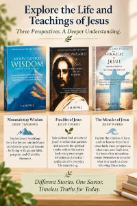 Family Faith Bundle showing three Christian books exploring Jesus’ teachings, parables, and miracles for deeper faith