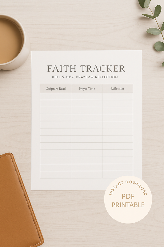 Faith Tracker - Bible Study, Prayer & Reflection PDF Printable