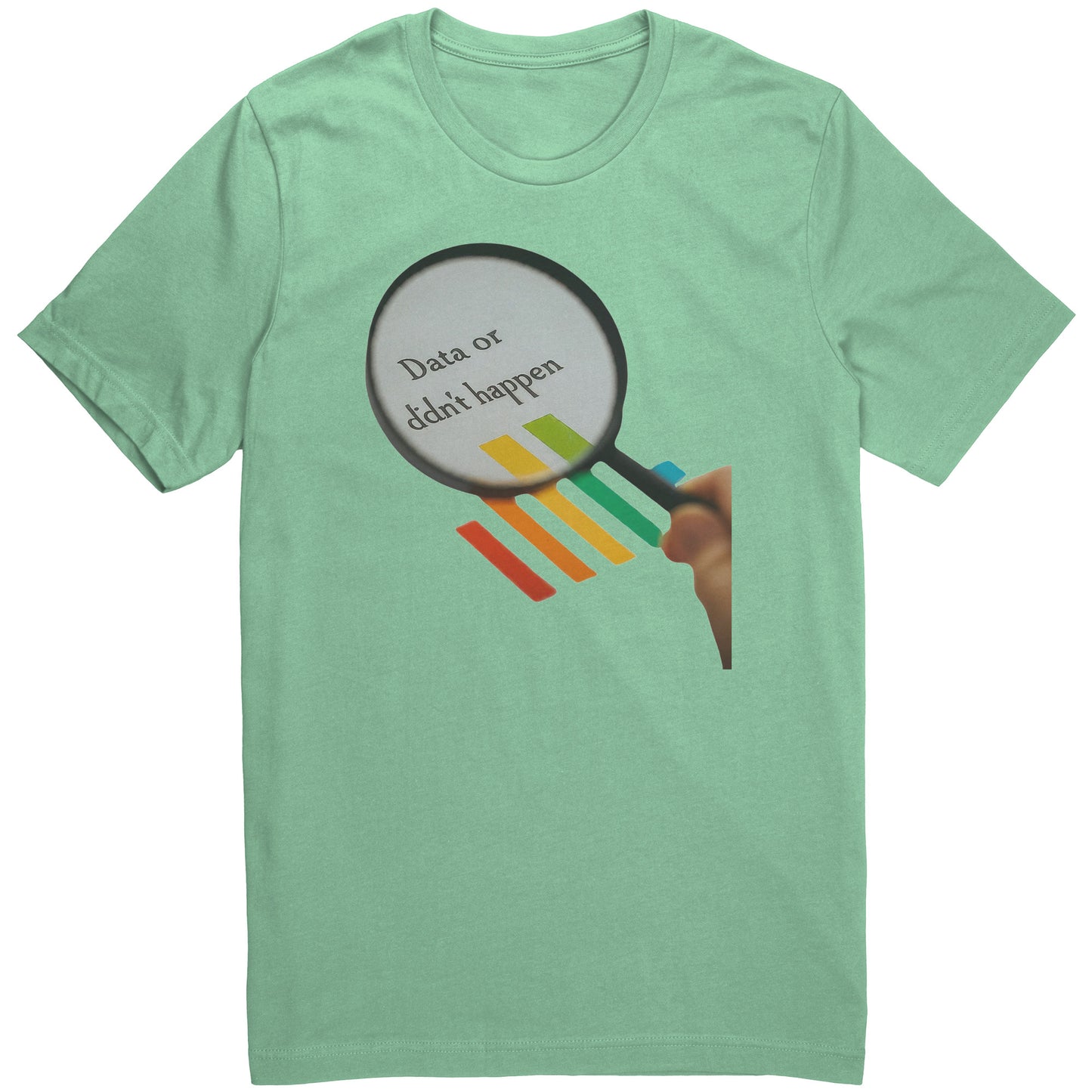 Data with magnifier t-shirt