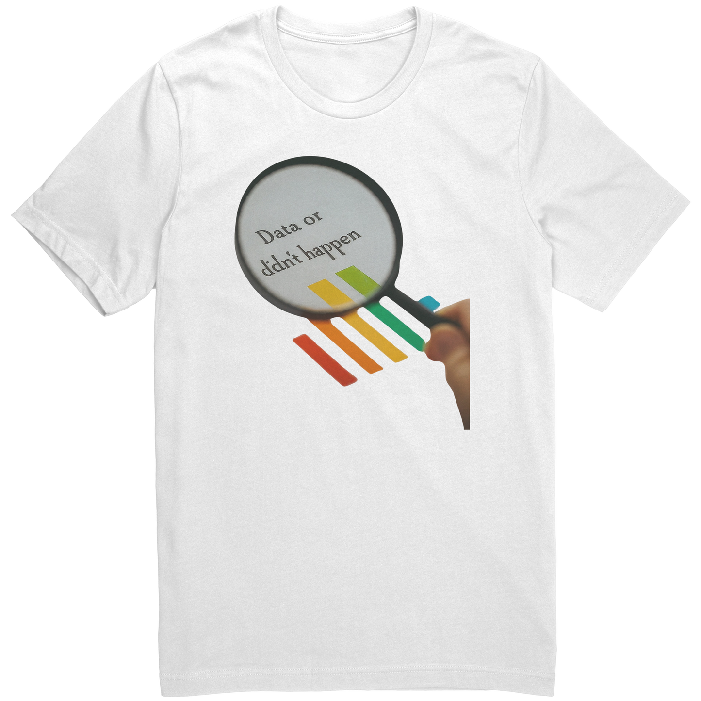 Data with magnifier t-shirt