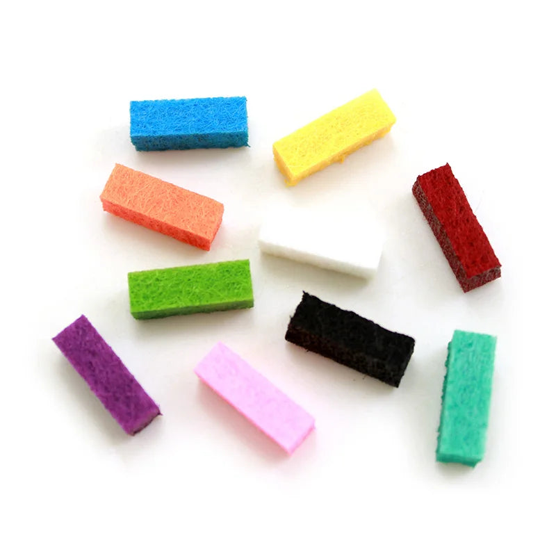 20 pcs/lot Colorful Rectangle Aromatherapy Felt Pads for Essential Oil Diffuser Perfume Locket Floating Locket