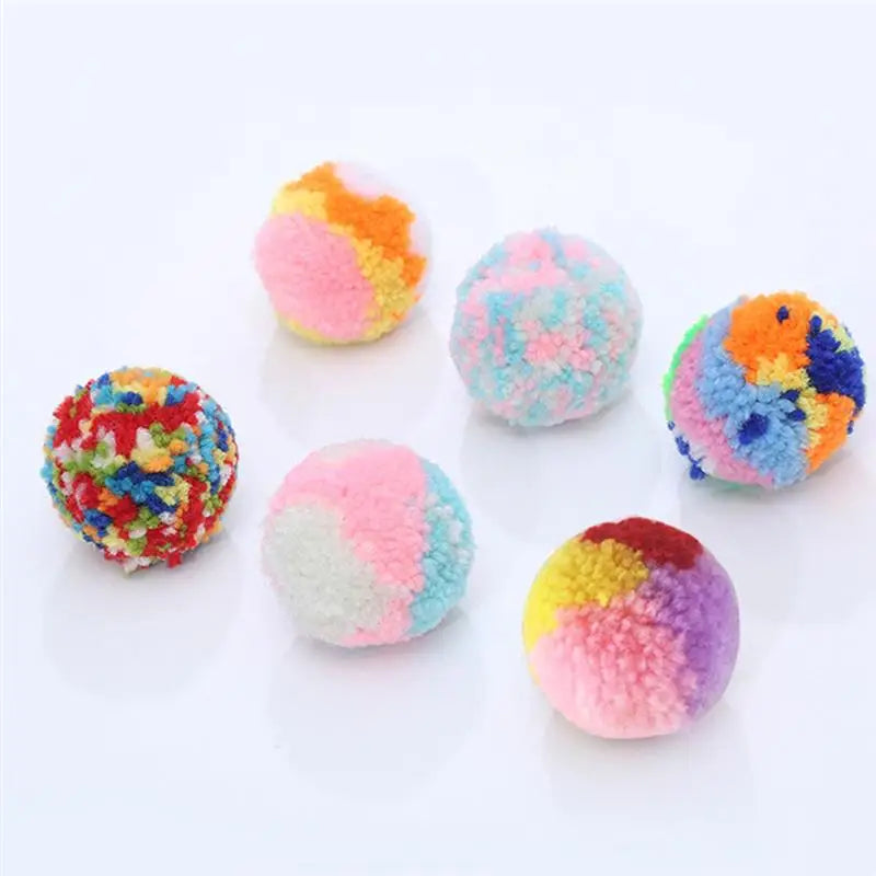 Resistant Plush Colorful Soft Interactive Kitten Chew Ball