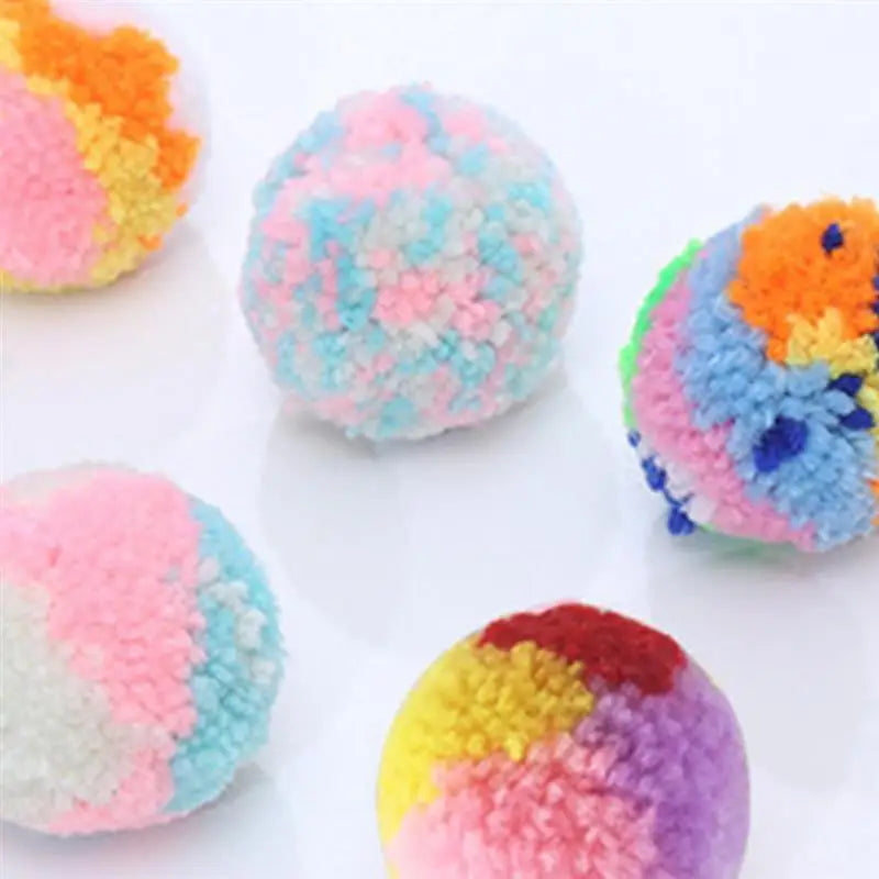 Resistant Plush Colorful Soft Interactive Kitten Chew Ball