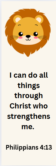 Children’s Coloring Bookmark – Philippians 4:13