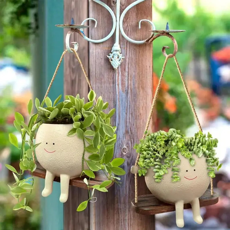 Swing Face Planter Pot: Unique and Whimsical Home Decor for Plants