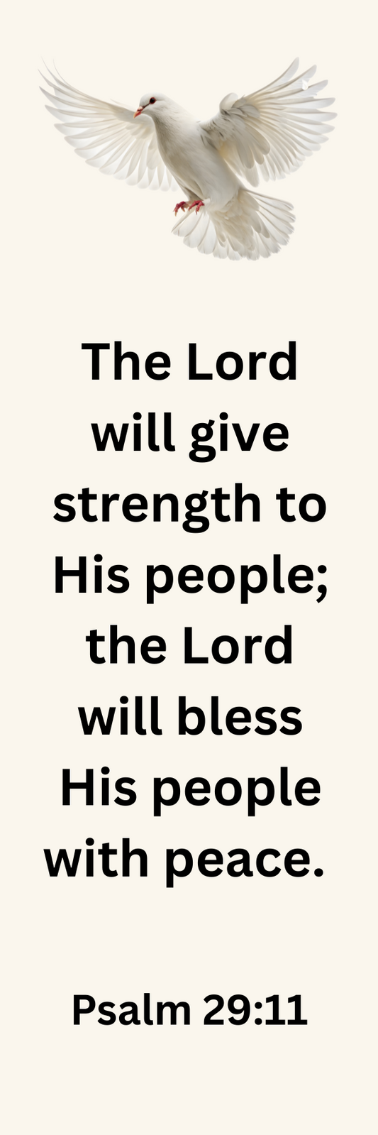 Psalm 29:11 Christian Bookmark – Strength & Peace Bible Verse