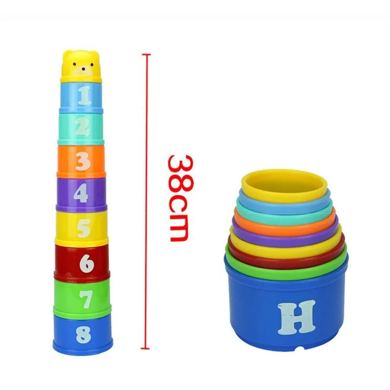 Colorful Figures Letters Stack Cup Tower for Fun Learning and Play