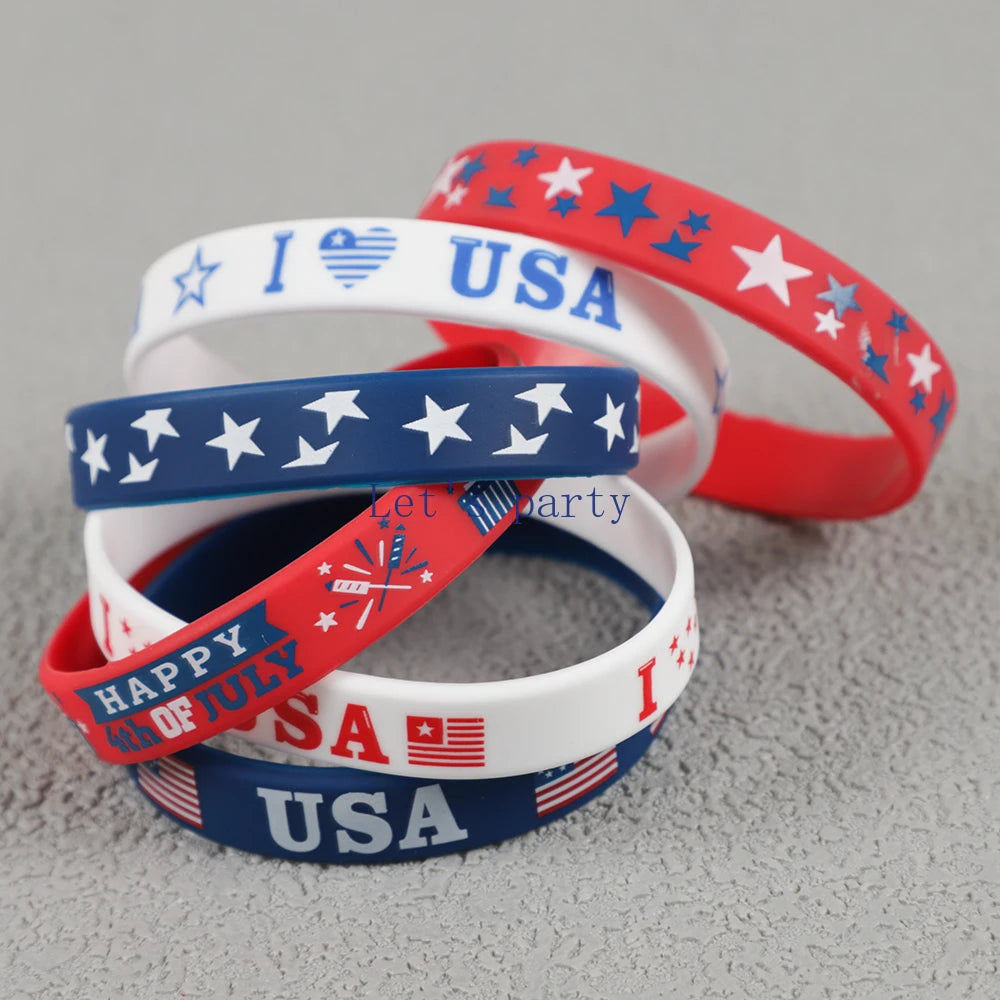 I Love USA Silicone Wristbands