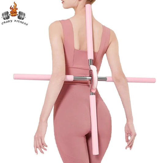 Yoga Hunchback Corrector Adjustable Stainless Steel Body Stick Cross