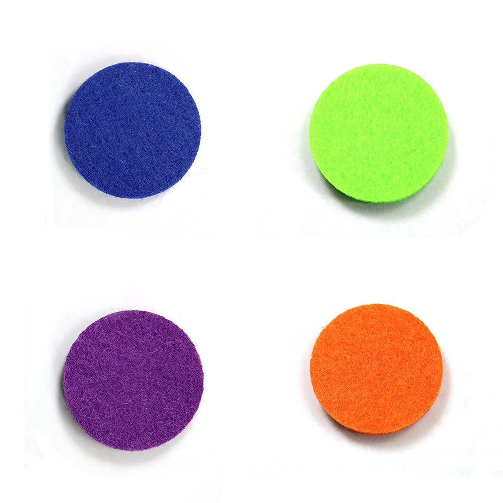 100 Pcs 17.5 mm Replacement Felt Pads for 25 mm Essential Oil Diffuser Locket Pendant Necklace (Mixed 10 Colors)