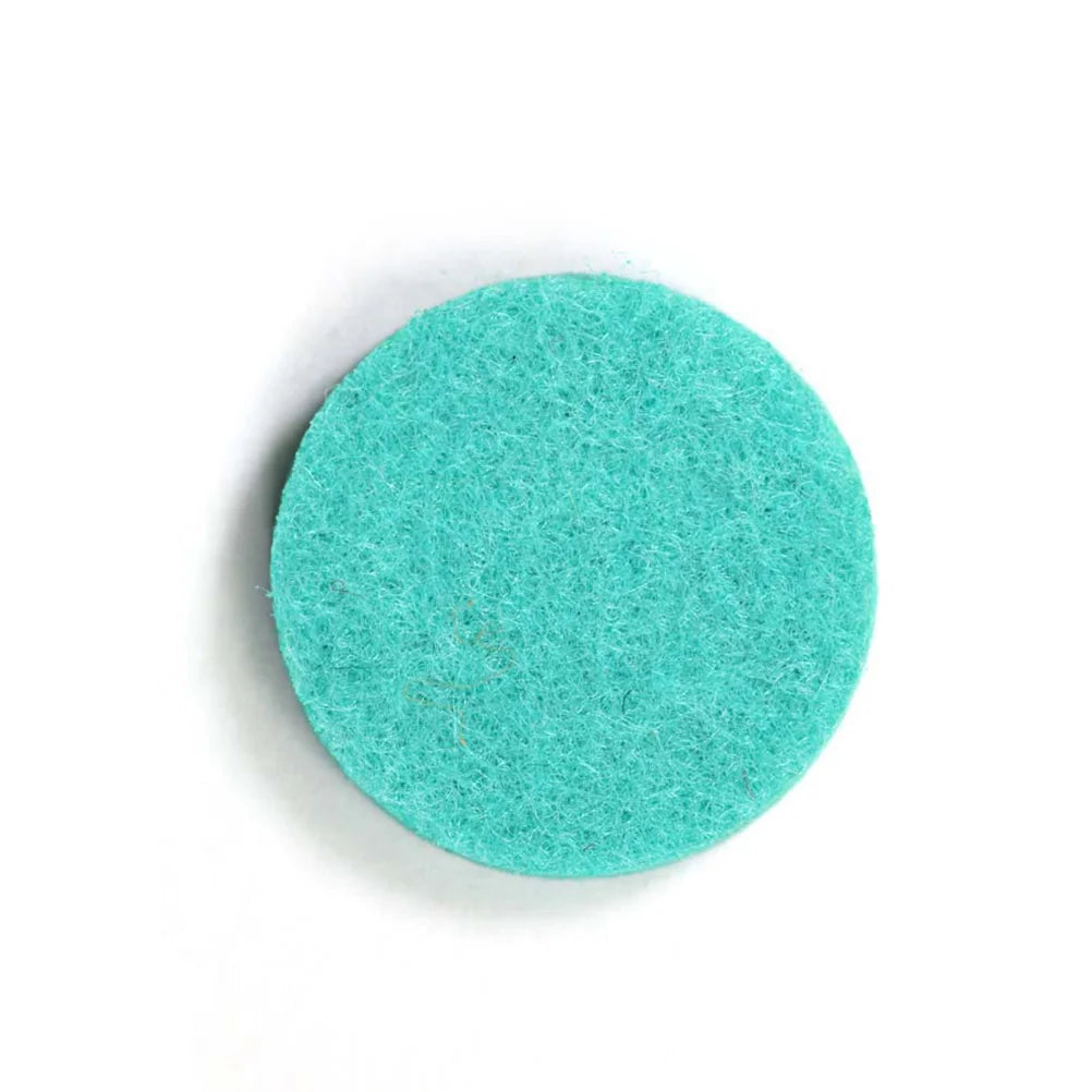 100 Pcs 17.5 mm Replacement Felt Pads for 25 mm Essential Oil Diffuser Locket Pendant Necklace (Mixed 10 Colors)