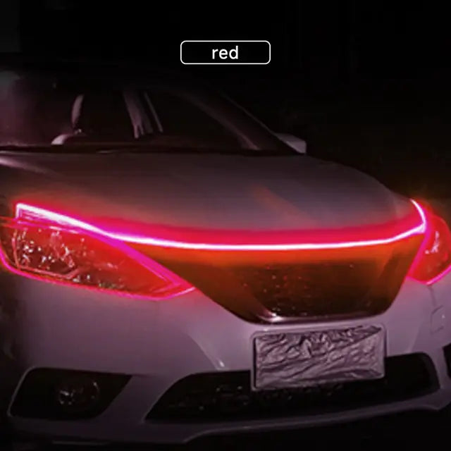 Scan Starting LED Light - Dynamic, Waterproof Car Hood Light Strip for Safety