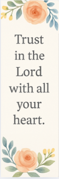 Trust in the Lord Bookmark – Proverbs 3:5