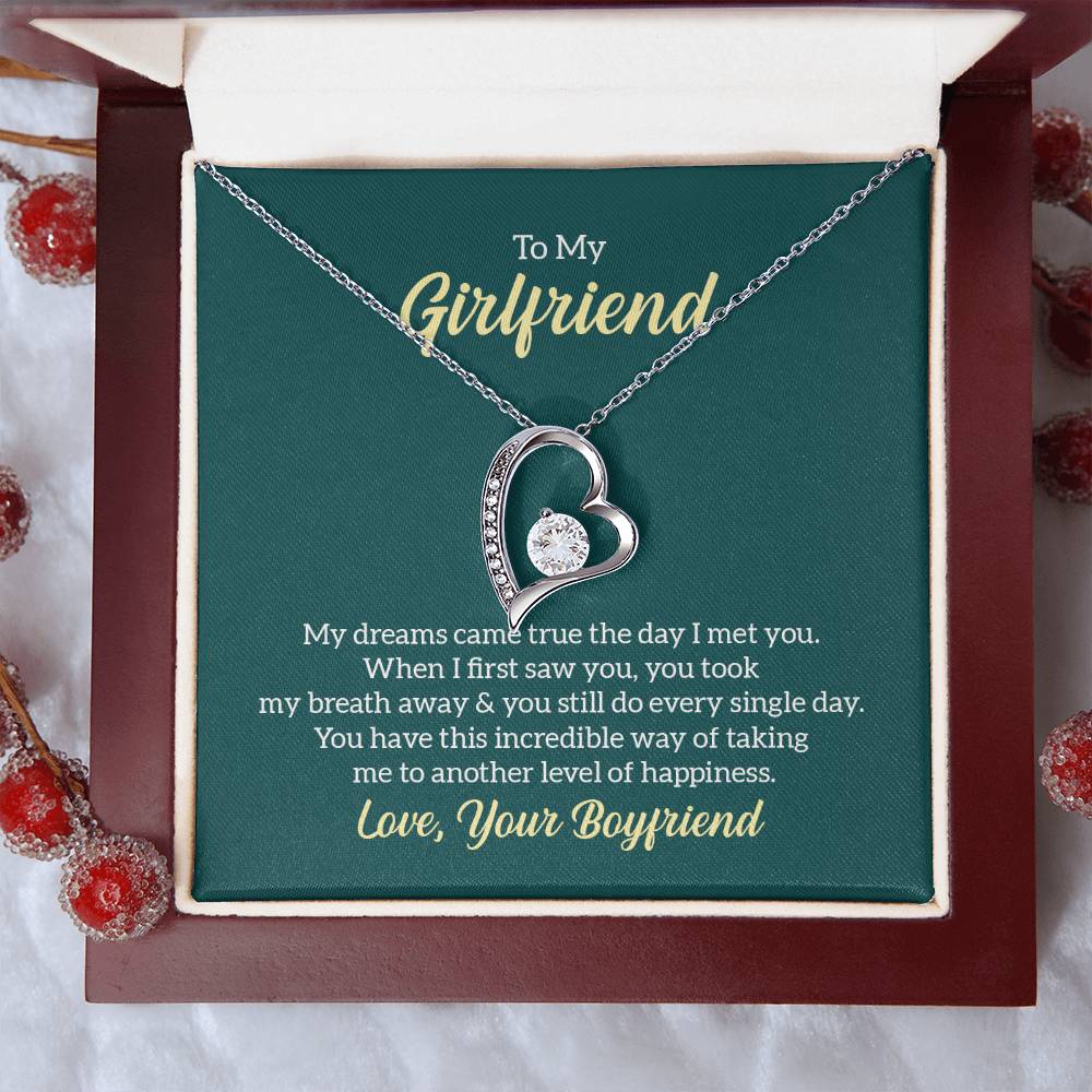 To My Girlfriend Forever Love Necklace with Message Card