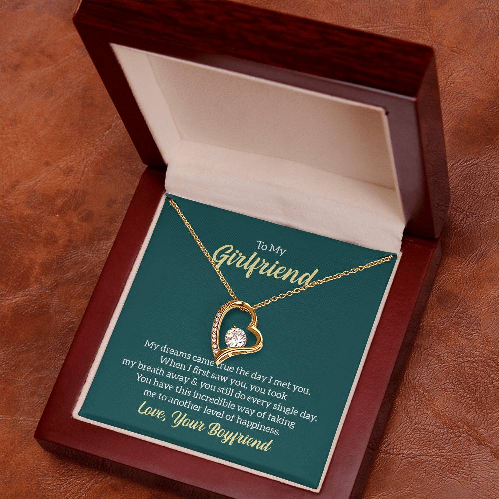 To My Girlfriend Forever Love Necklace with Message Card