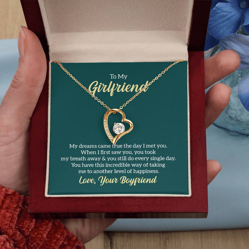 To My Girlfriend Forever Love Necklace with Message Card