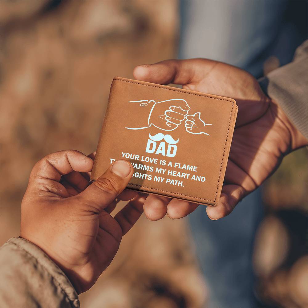 Dad, Your Love Lights My Path Leather Wallet