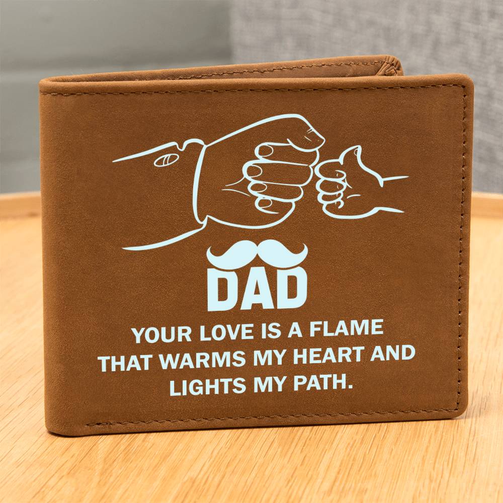 Dad, Your Love Lights My Path Leather Wallet