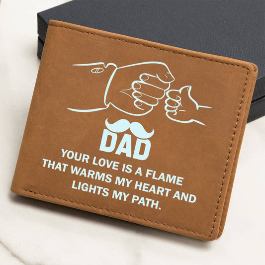 Dad, Your Love Lights My Path Leather Wallet