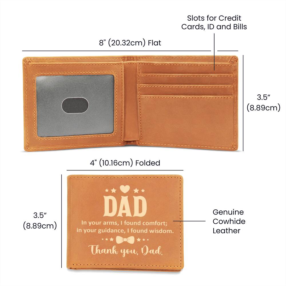 Dad In Your Arms I Found Comfort Leather Wallet