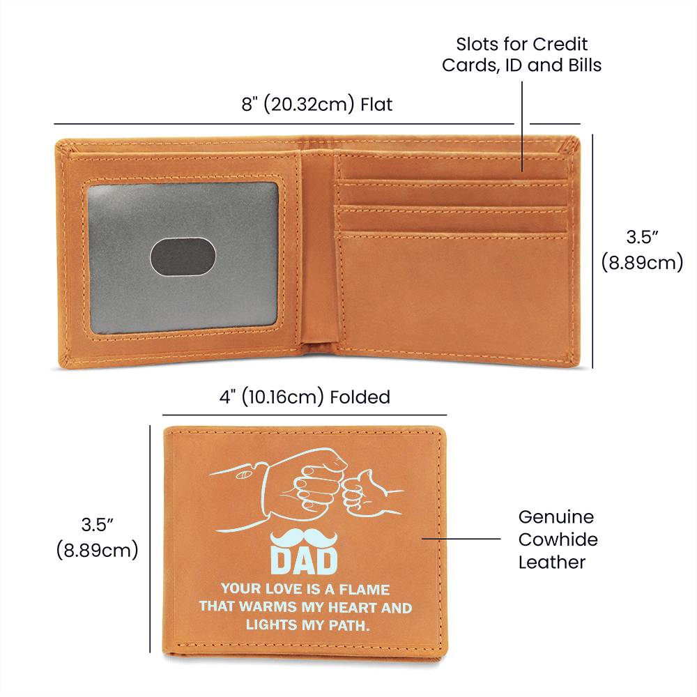 Dad, Your Love Lights My Path Leather Wallet