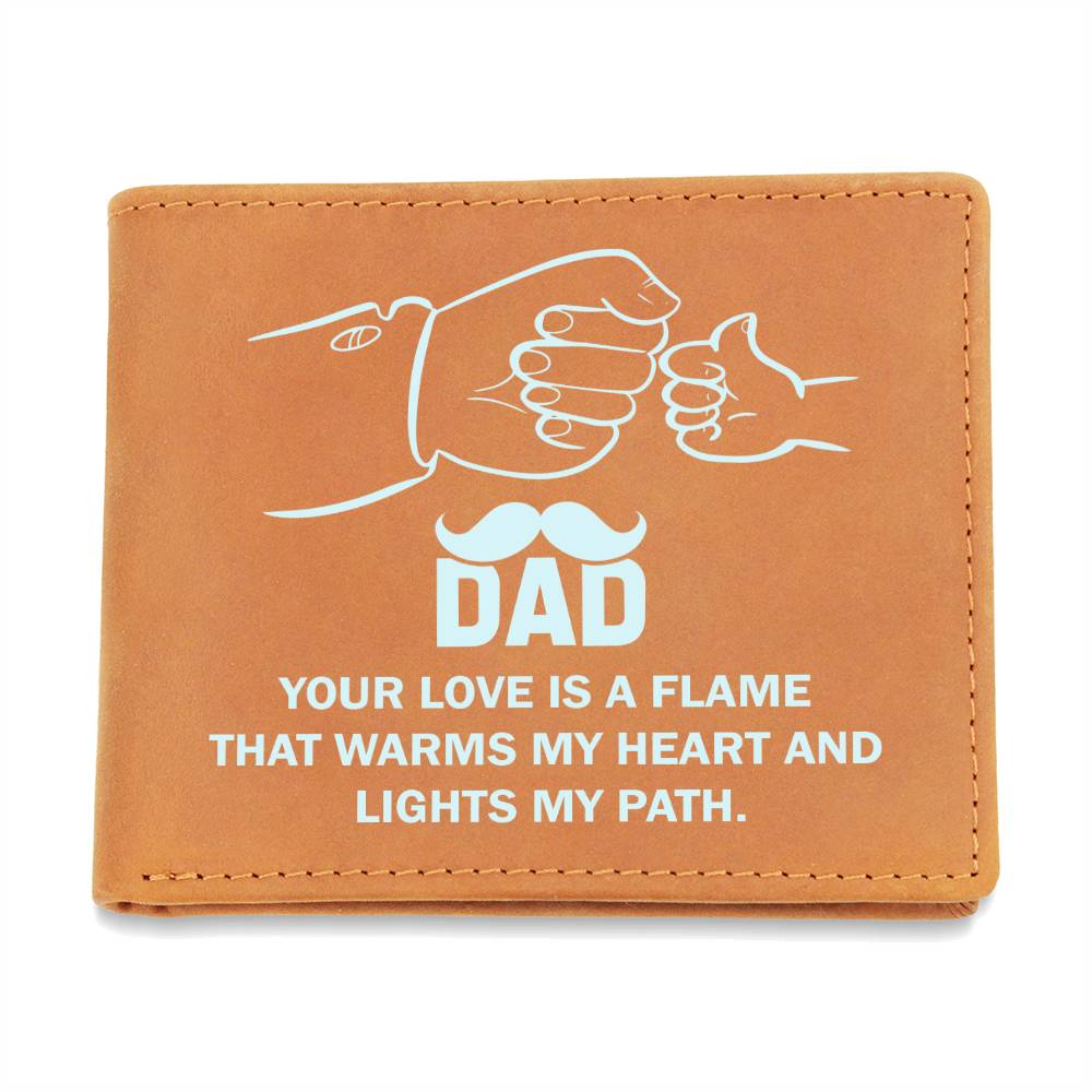 Dad, Your Love Lights My Path Leather Wallet