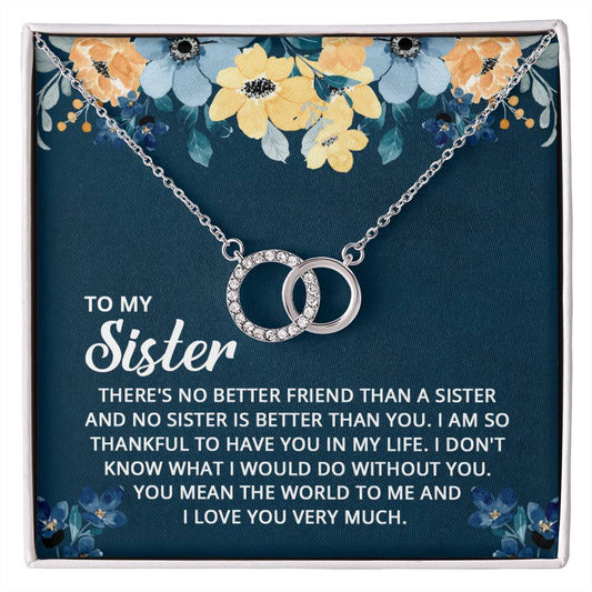 To My Sister Perfect Pair Necklace with Message Card