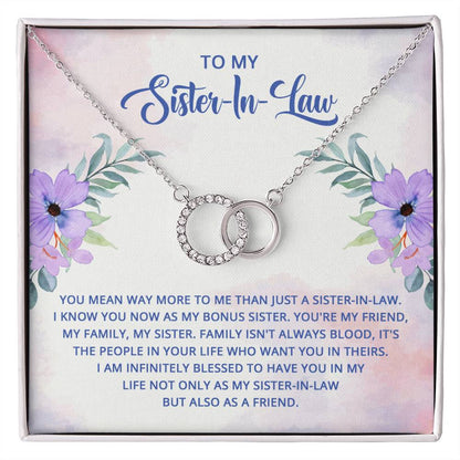 To My Sister-in-Law Perfect Pair Necklace with Message Card