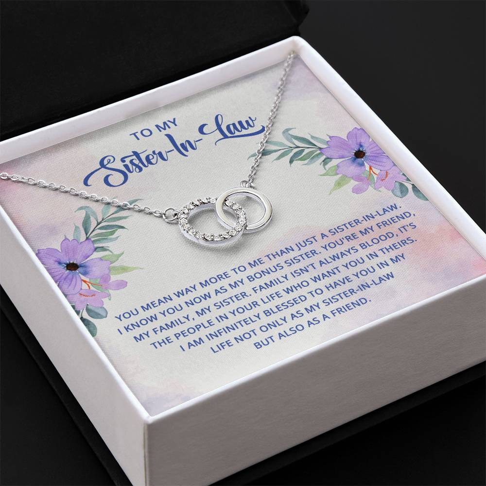 To My Sister-in-Law Perfect Pair Necklace with Message Card