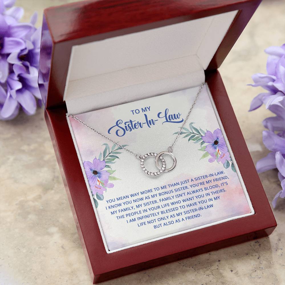 To My Sister-in-Law Perfect Pair Necklace with Message Card