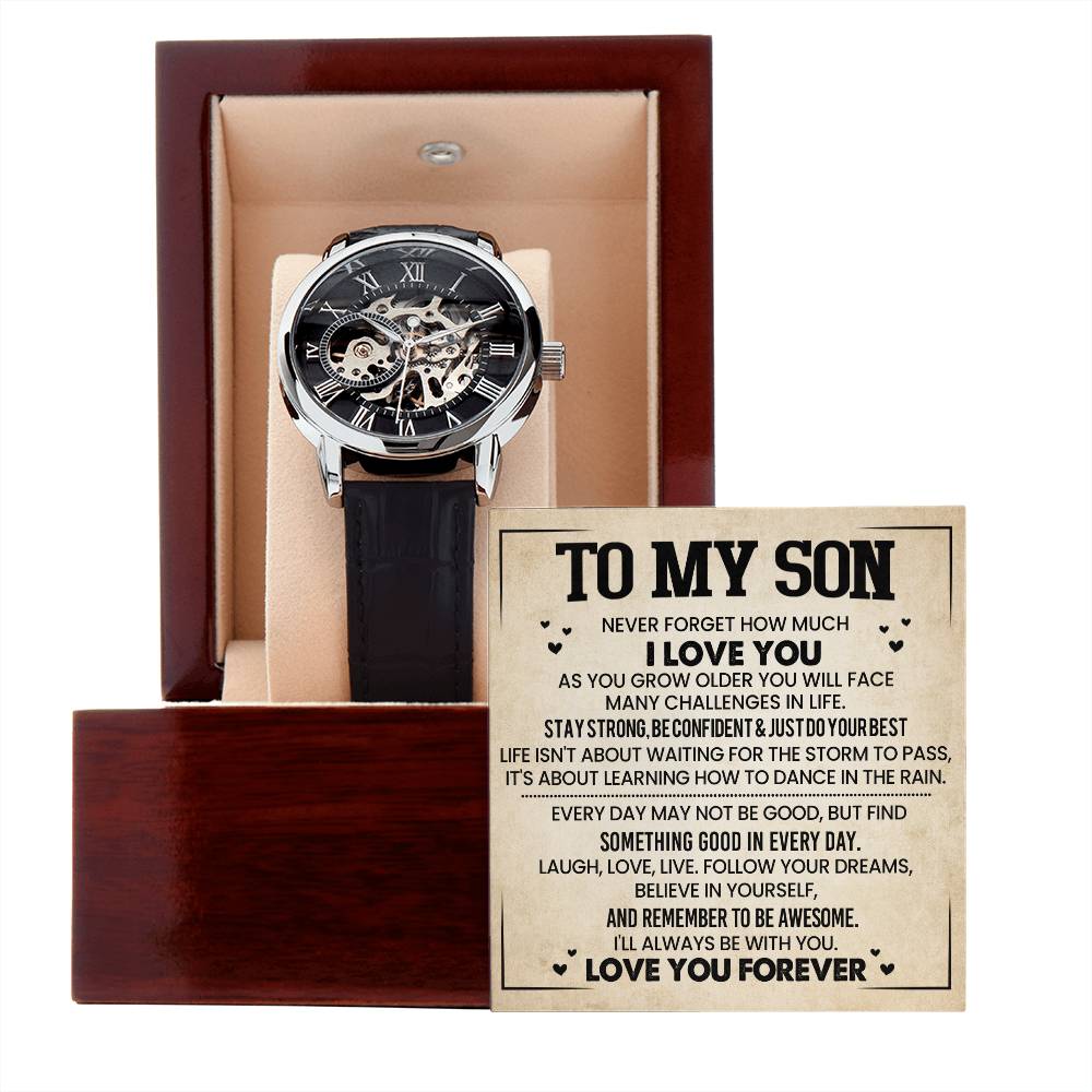 To My Son Love You Forever Openwork Watch