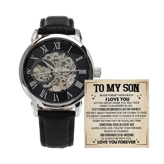 To My Son Love You Forever Openwork Watch