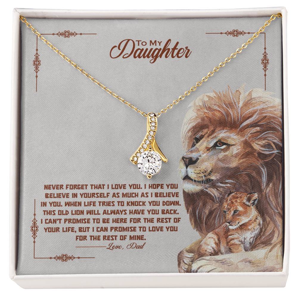 To My Daughter Alluring Beauty Necklace with Message Card