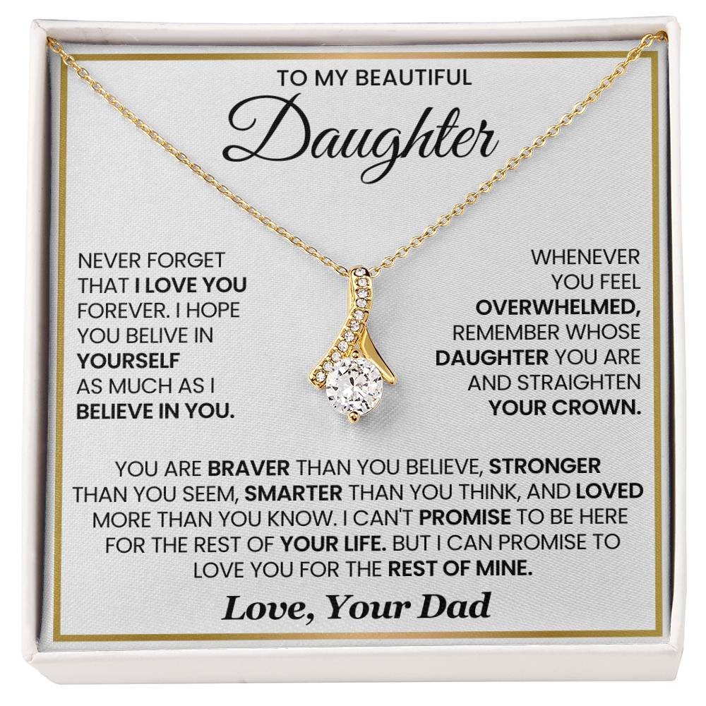 To My Beautiful Daughter Alluring Beauty Necklace From Dad