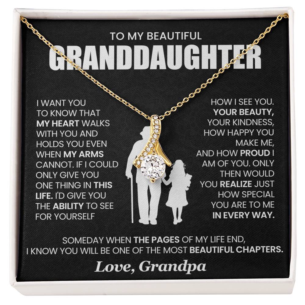 To My Beautiful Granddaughter Alluring Beauty Necklace